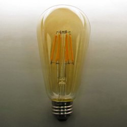 画像1: LEDエジソンランプ6W 口金E26 2200K 濃い電球色