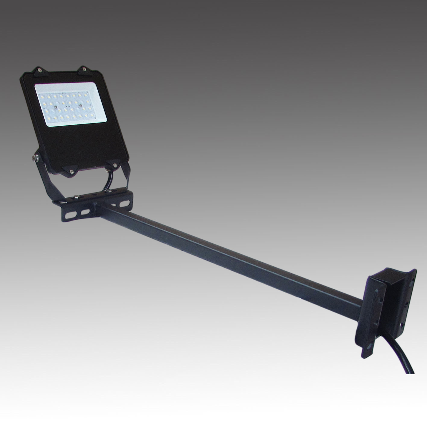 画像1: LED投光器10W 100W相当形 +アーム(長さ554mm)セット 屋内外兼用 